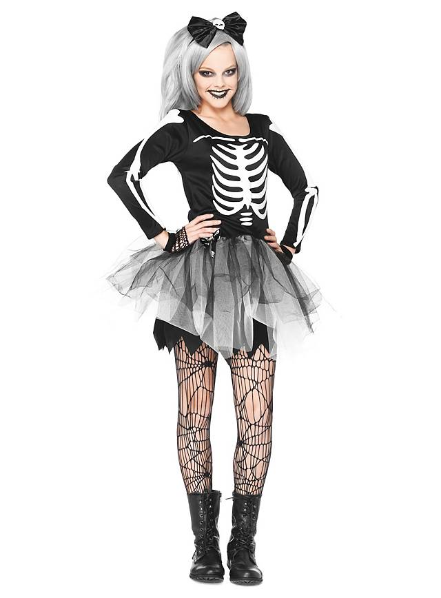 Fräulein Skelett Kostüm für Jugendliche