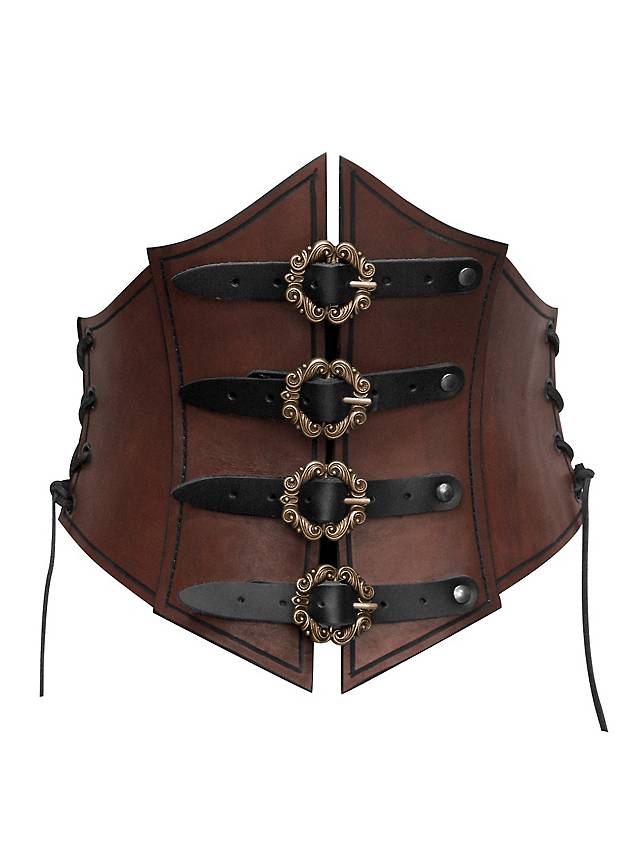 Pirate Queen Leather Corset brown